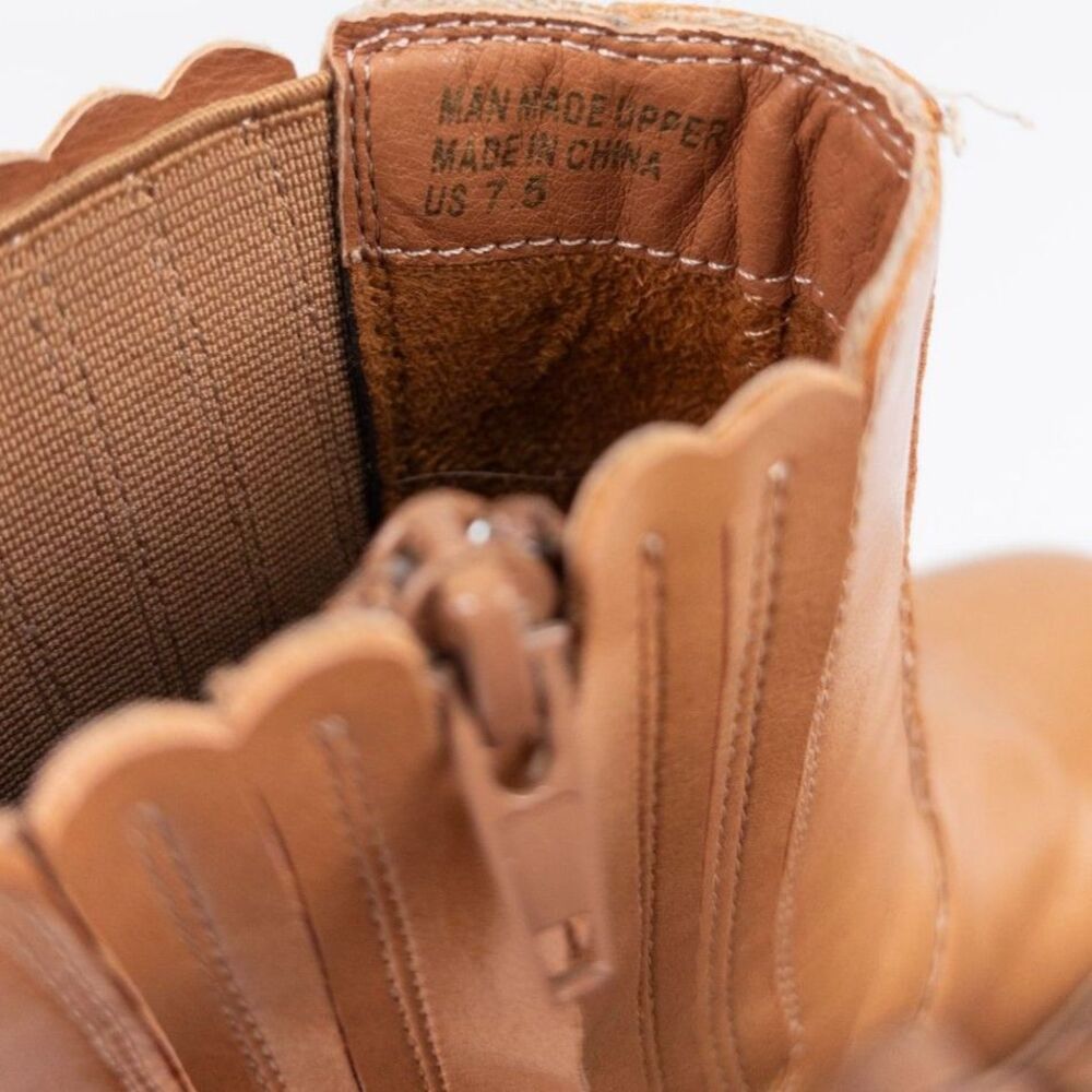 Oasis Society Anastasia Chelsea Boots Tan Lug Sole Chunky Heel Womens 7.5 - Picture 9 of 9